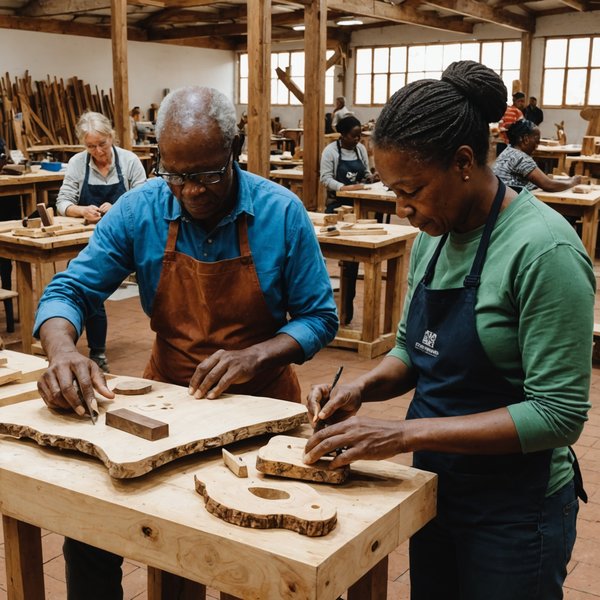 Où participer à des ateliers de sculpture sur bois en Afrique du Sud?